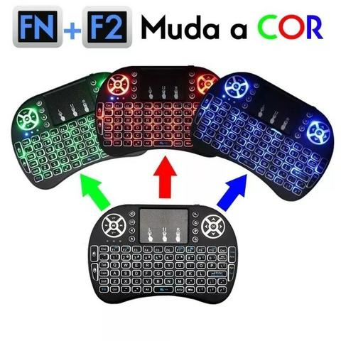 Mini Teclado Wireless Led Controle p/ Smart-TV, Notebook, Consoles - Foto 3