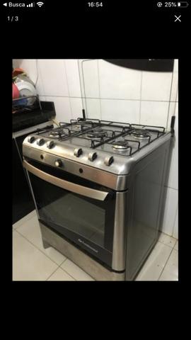 Fogão continental inox com 5 bocas sendo uma grande no meio - Foto 2