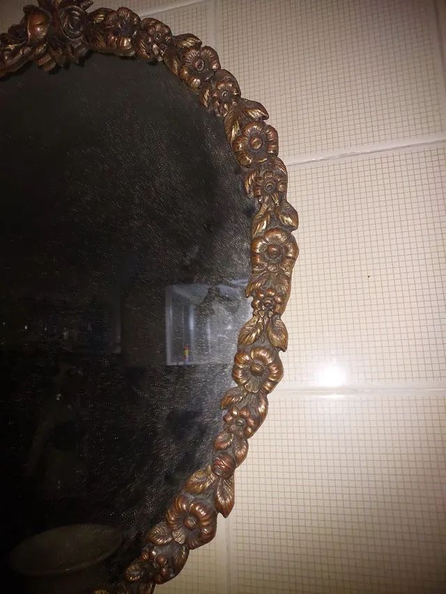 ESPELHO ANTIGO BRONZE EM PERFEITISSSSIMO ESTADO DE CONSERVAÇÃO  - Foto 2