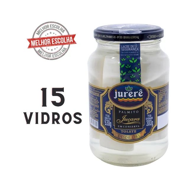 Palmito Juçara tolete inteiro em conserva Jurerê