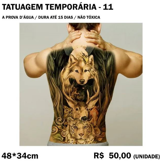 Tatuagem Adesiva Temporária Com Estampa De Chamas, À Prova D'água