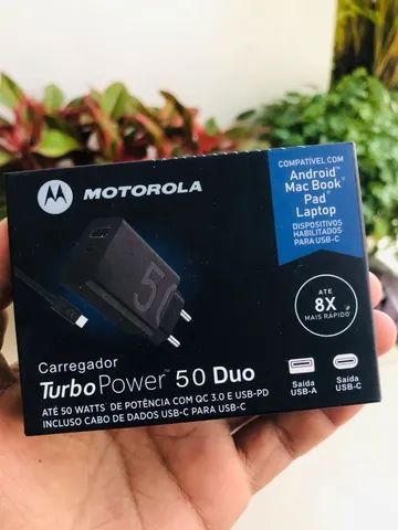 Carregador Motorola Turbo Power 50W Novo Original 4.0 (Com Garantia) - Foto 2