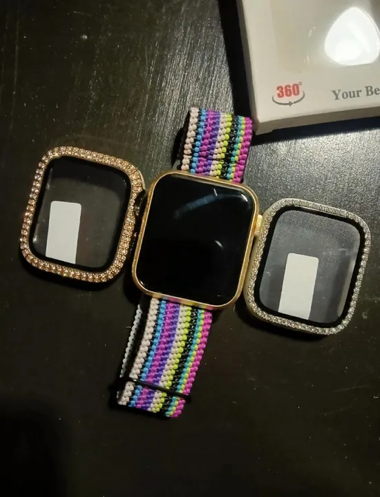 Case De Proteção C/Vidro Temperado e Strass, Apple watch e Linha IWO. Várias Cores