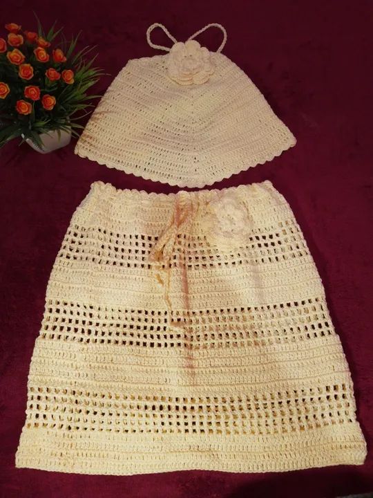 Conjunto praiano saia + cropped de crochê - Foto 4