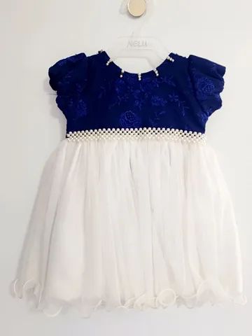 Vestido de festa baby azul marinho