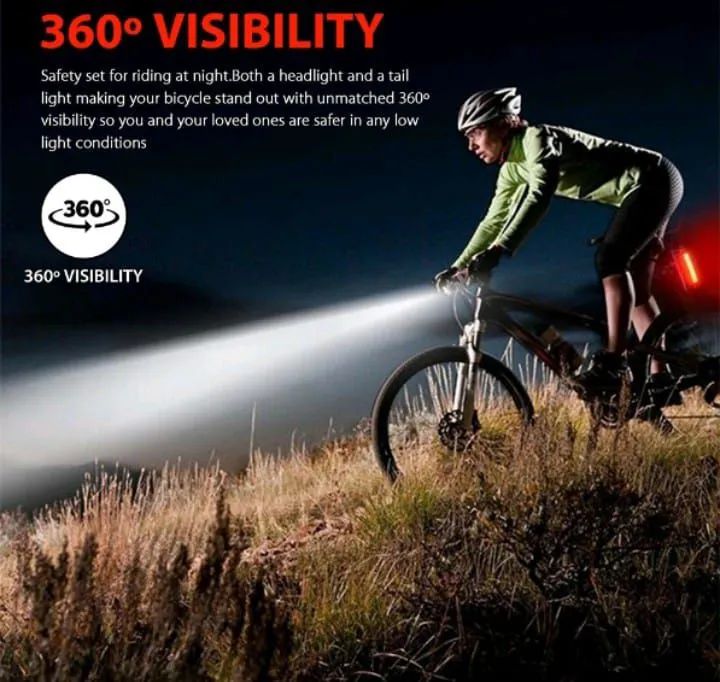 Lanterna de Bicicleta Recarregável USB  - Foto 4