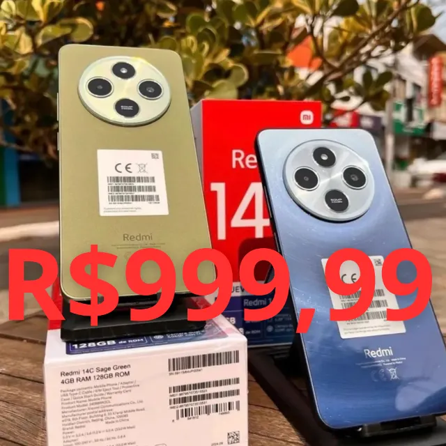 Redmi 14C 256Gigas 8Gb Ram Lacrado Global Entregamos Garantia Capa e Pelicula 