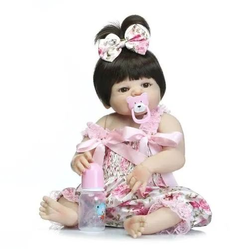 Boneca reborn 56 cm 100% silicone nova - Foto 5