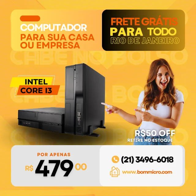 Para escritórios (só CPU) intel core i3