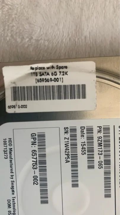 HD 1TB SATA HP MODEL: MB1000GCWCV - Foto 2