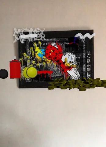 Quadro 3D Tio Patinhas - Obra de arte