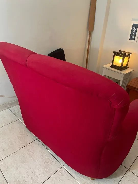 Sofá Vermelho 2 lugares com almofadas removíveis - Foto 4