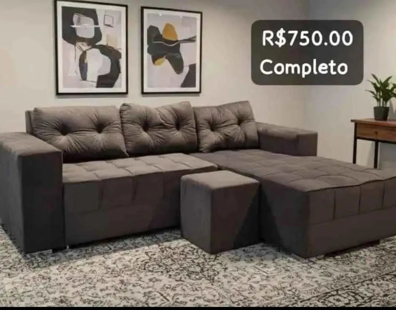 JOGO DE SOFÁ CHEISEE 3 LUGARES ENTREGA GRÁTIS  - Foto 3