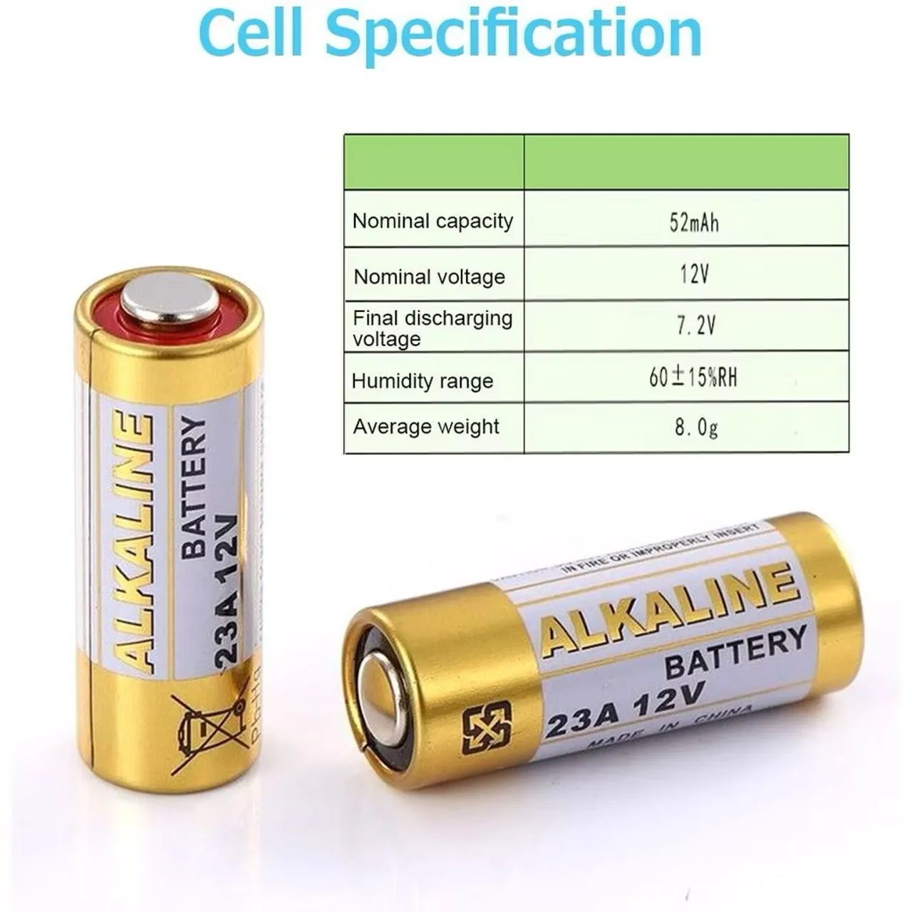 Bateria 23A 12V Alcalina - Nova