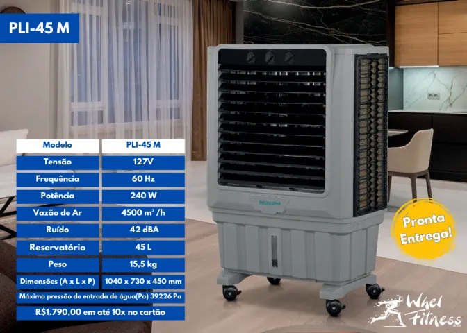 CLIMATIZADOR DE AR PORTATIL 45000M / H 45l