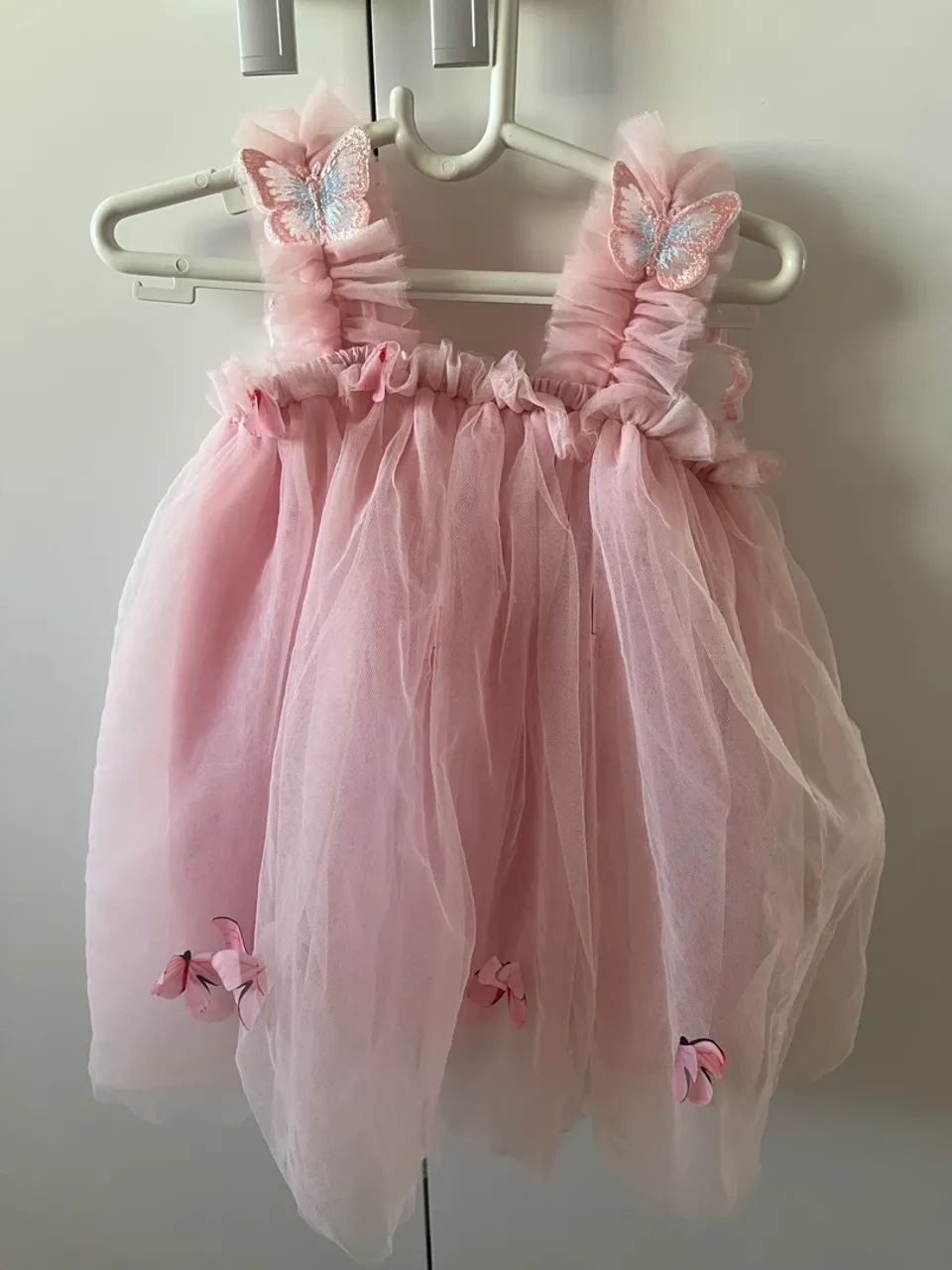 Vestido Menina Borboletas Rosa 12-18 meses - Foto 4