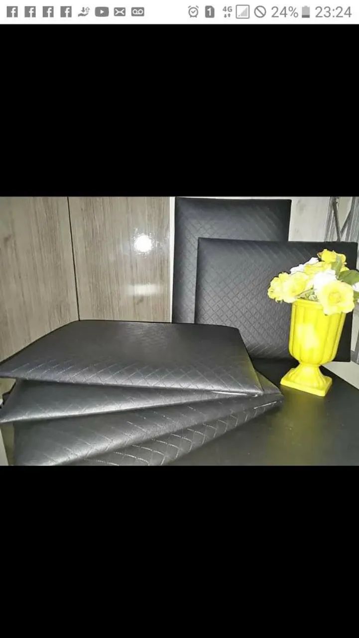 Placas para decoração Courino Vermelho - Foto 4