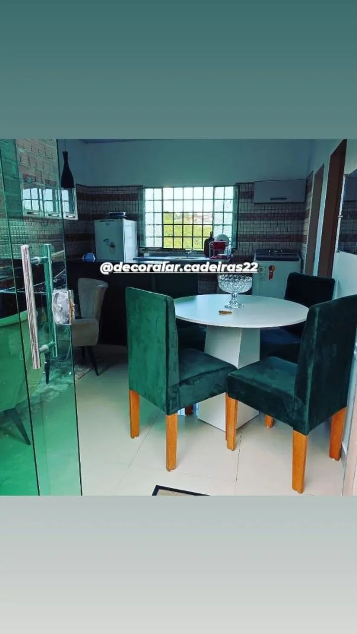 Conjunto de Cadeiras de Jantar de madeira  - todas cores  - Estofadas