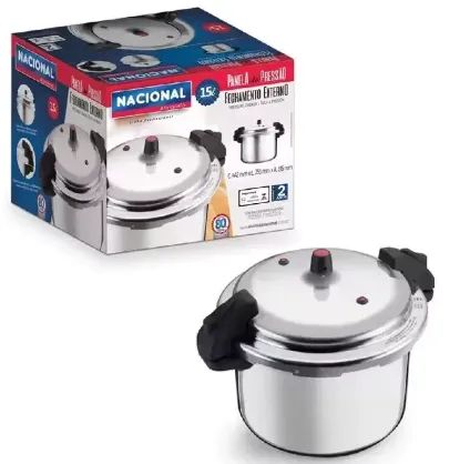 Panela de pressão 15 litros Fechamento Externo Nacional ALumínio
