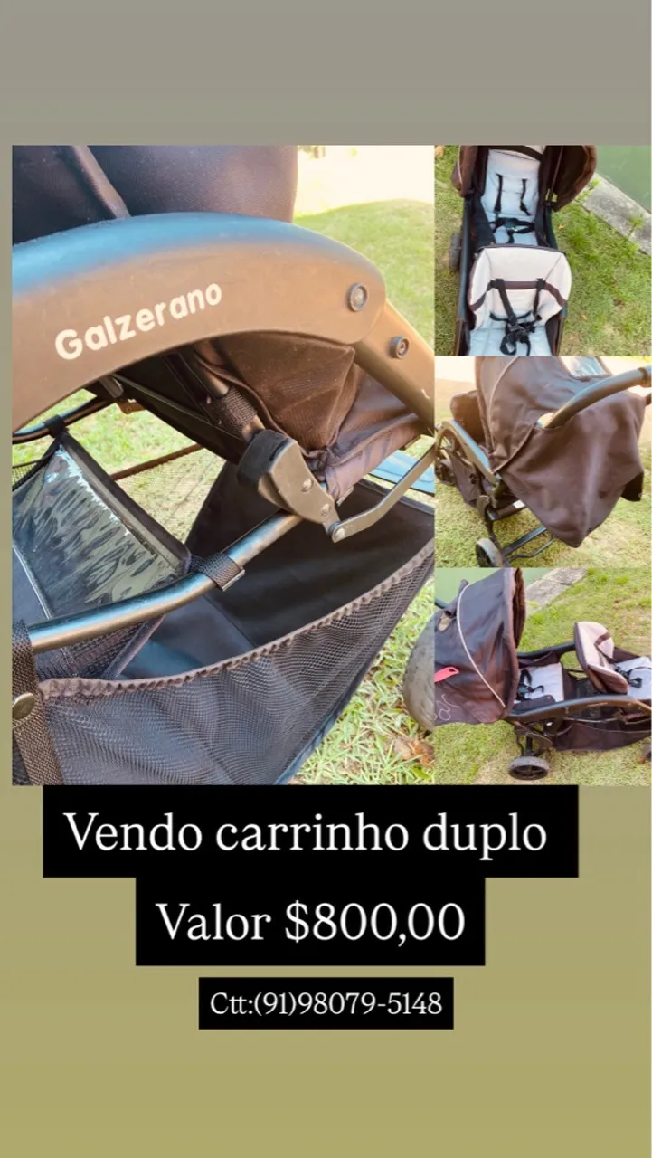 Carrinho de Bebê Duplo Galzerano