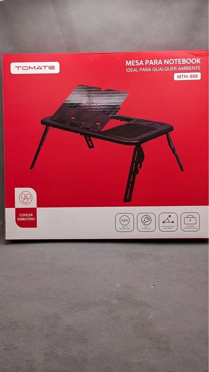 Mesa para Notebook com Cooler Embutido TOMATE 