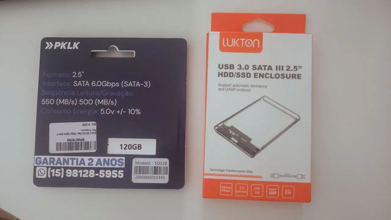 SSD + Gabinete para HD/SSD  2.5'' USB 3.0 SATA III - 120GB