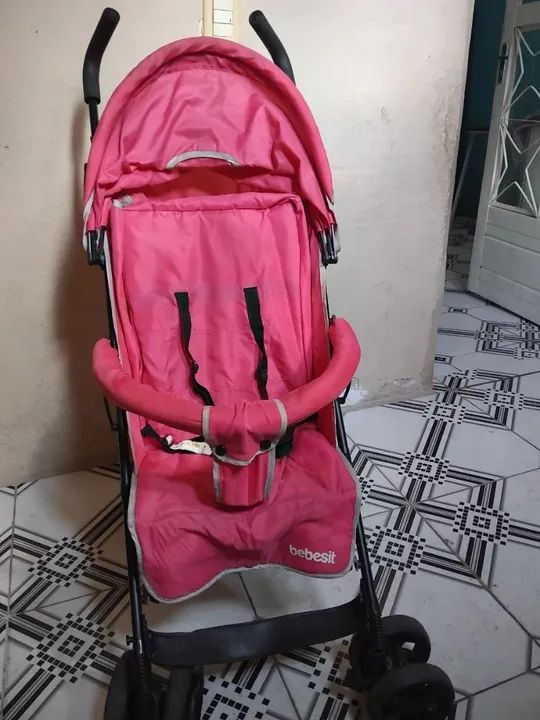 Carrinho de Bebê Bebesit Rosa - Foto 3