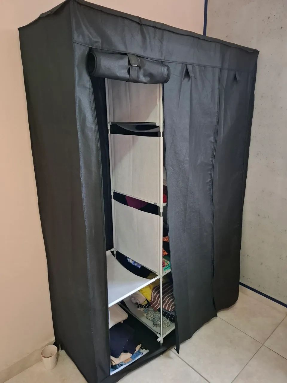 Armário de Roupa Desmontável Preto