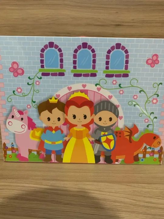 Caixa de história da princesa - Brinquedo de madeira - Foto 2
