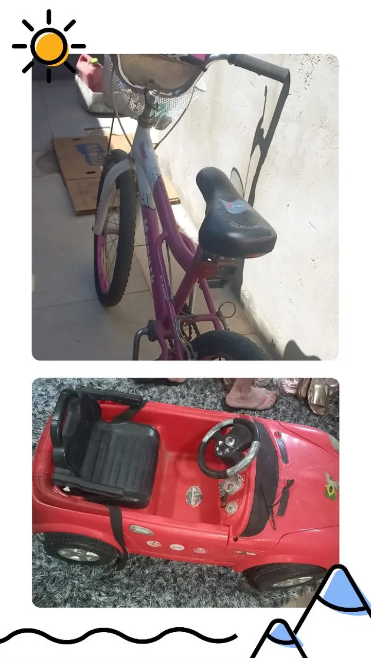 Bicicleta e Carrinho Infantil
