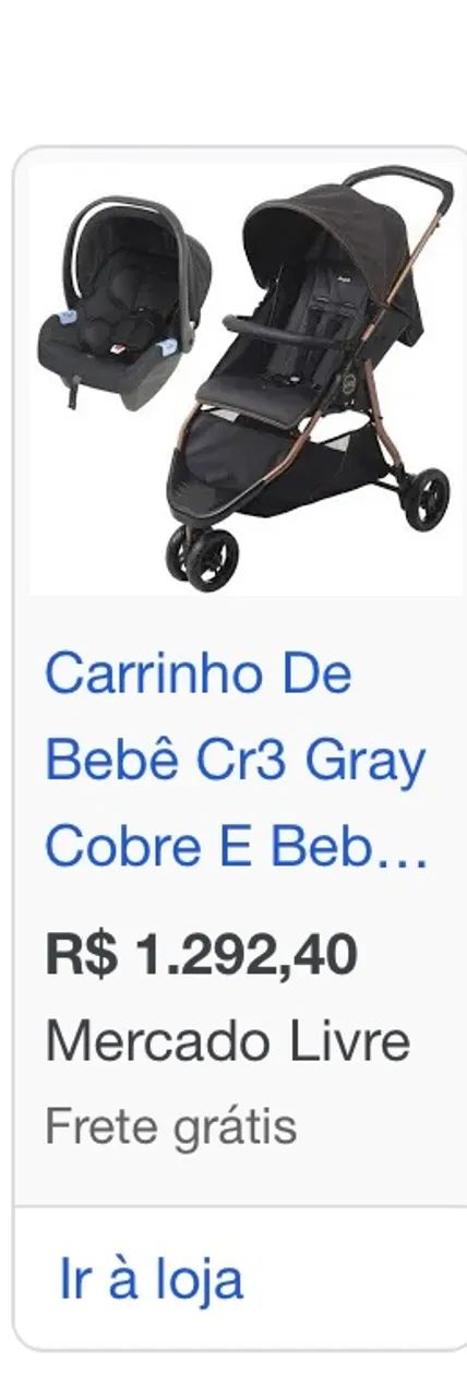Carrinho de Bebê Cr3 Gray Cobre