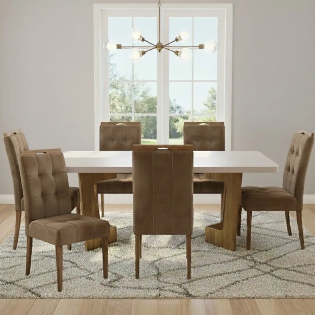 Mesa de Jantar Sophia com 6 Cadeiras em Madeira tt43 - Foto 5