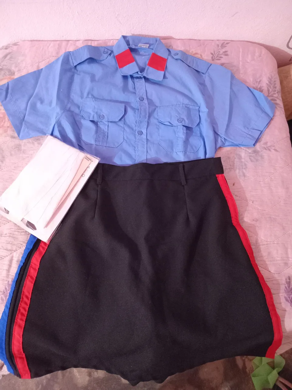 Conjunto Uniforme + meia calça feminina