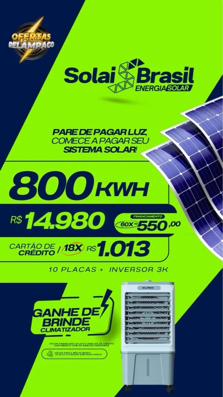 Energia solar - Kit Solar 320kWh - 04 Placas + Inversor 3K - Foto 6