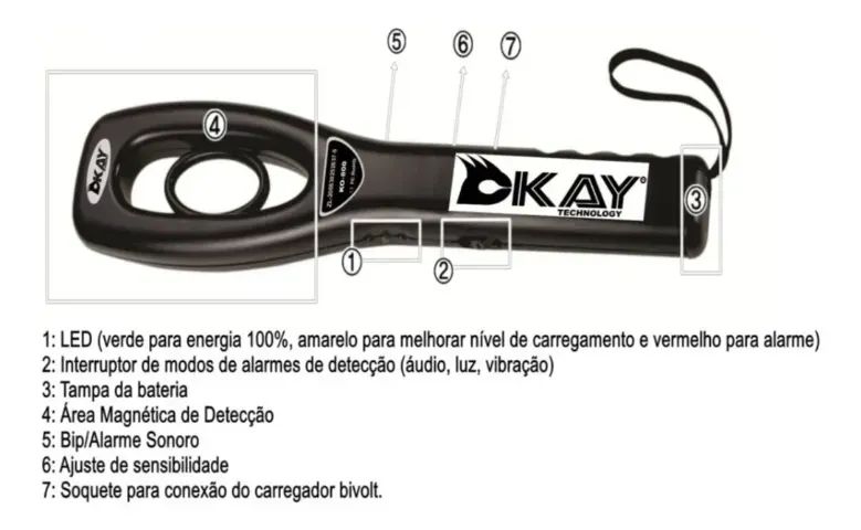 Detector De Metais Okay Ko-800 - Preto 9v Bateria - Foto 3