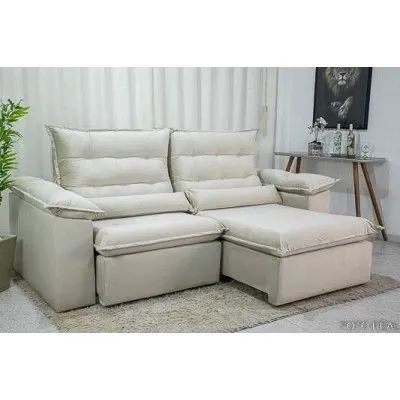 Sofá Retrátil Reclinável Emanuelly 2.00m Molas Bonnel rf976 - Foto 2