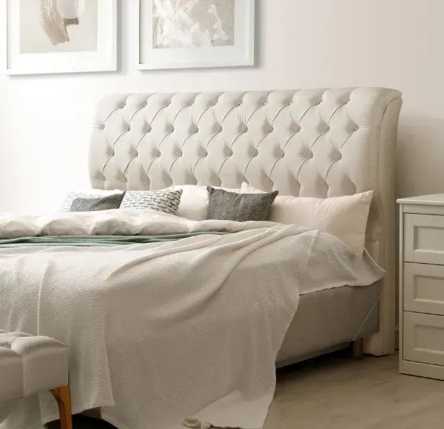 Cabeceira Turim Solteiro Bege