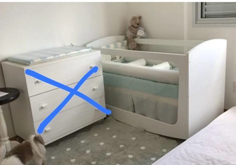 Berço Wave Sleeper com kit completo + colchão e prateleira - Ótimo estado!