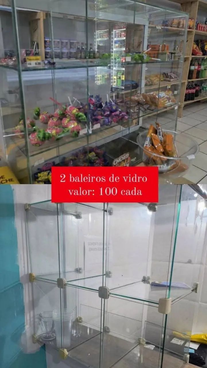 2 Balcões de Vidro para Loja