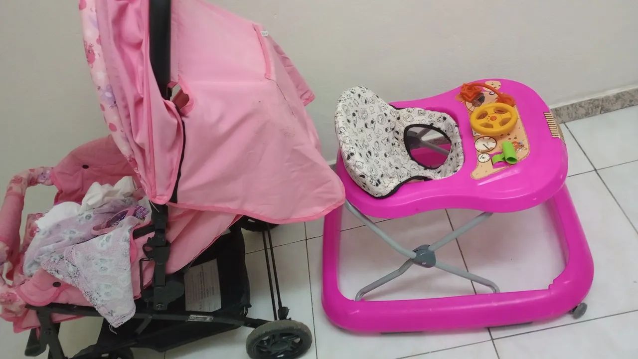 Andador Infantil Rosa com Atividades - Foto 2