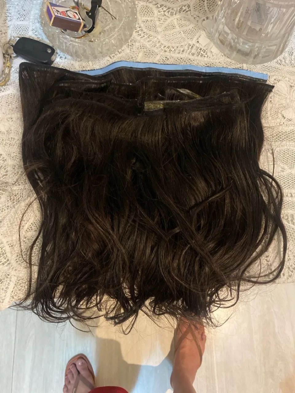 Mega Hair telado no método fita adesiva. 