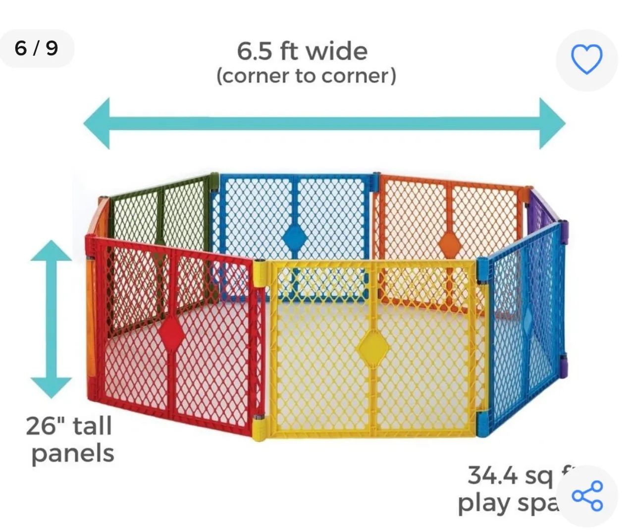 Cercadinho Play Yard Toddleroo Da North States Superyard Colorplay 8 Pa - Foto 6