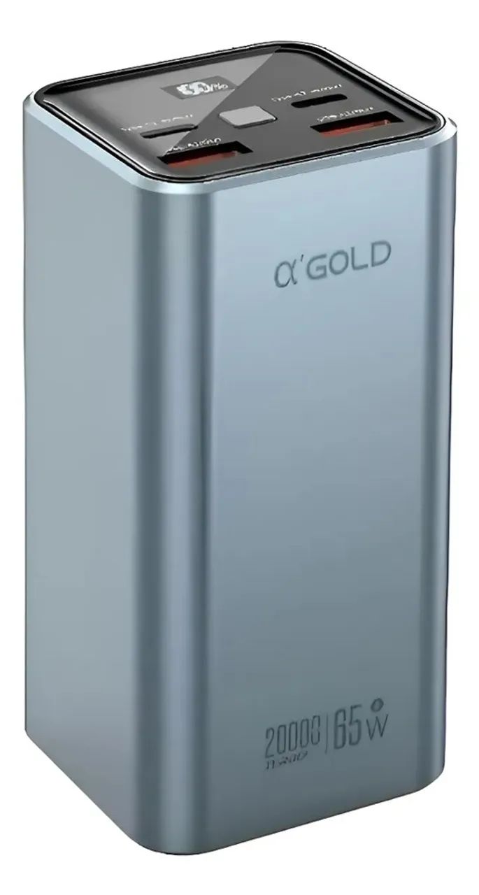 Power Bank 20000mah Turbo de 65w A'Gold BTE-92 - Azul - Foto 2