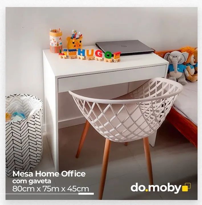 Mesa Home Office com Gaveta - 80cm x 75cm x 45cm
