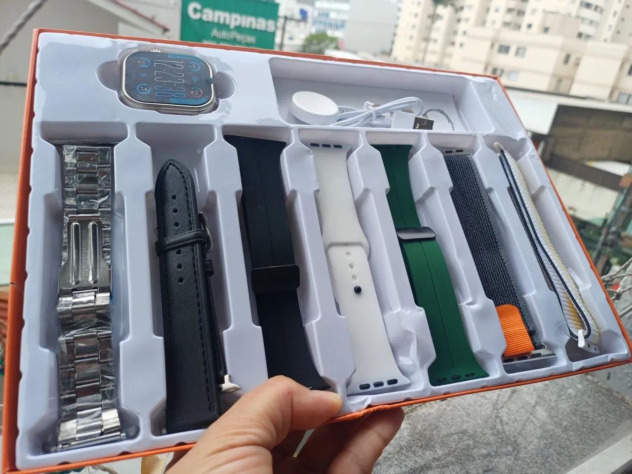 Kit smartwatch ultra com pulseira extra brinde 