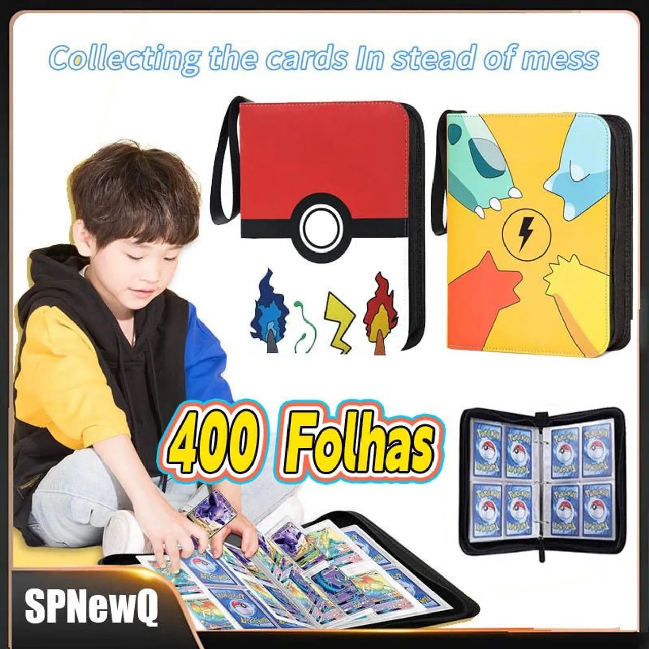 Fichário Pokémon 400 espaços para card game 50 folhas NOVO PRONTRA ENTREGA  - Foto 4