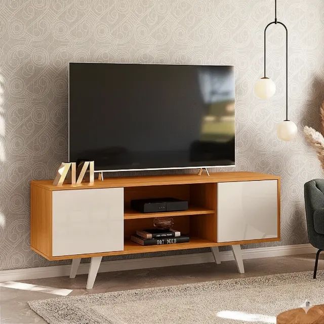 Promoção Rack para tv ate 55 polegadas cinamomo off white