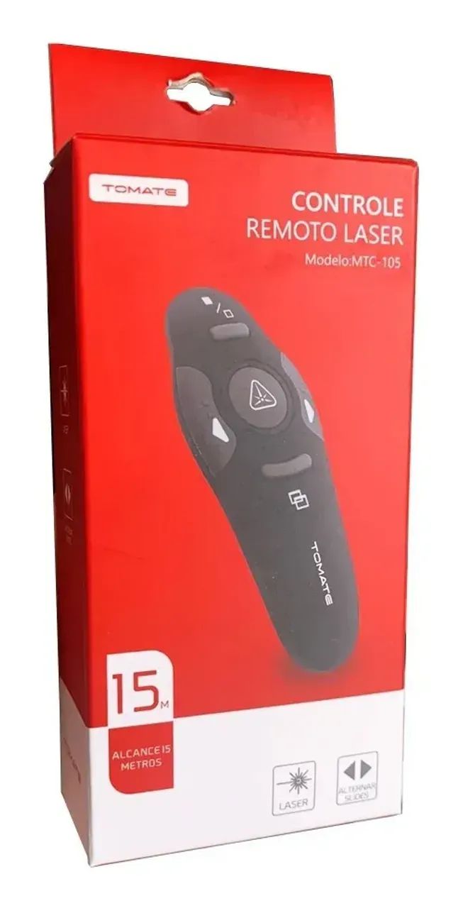 Apresentador Slide Apontador Laser Controle Sem Fio Tomate MCT-105 Preto - Foto 2