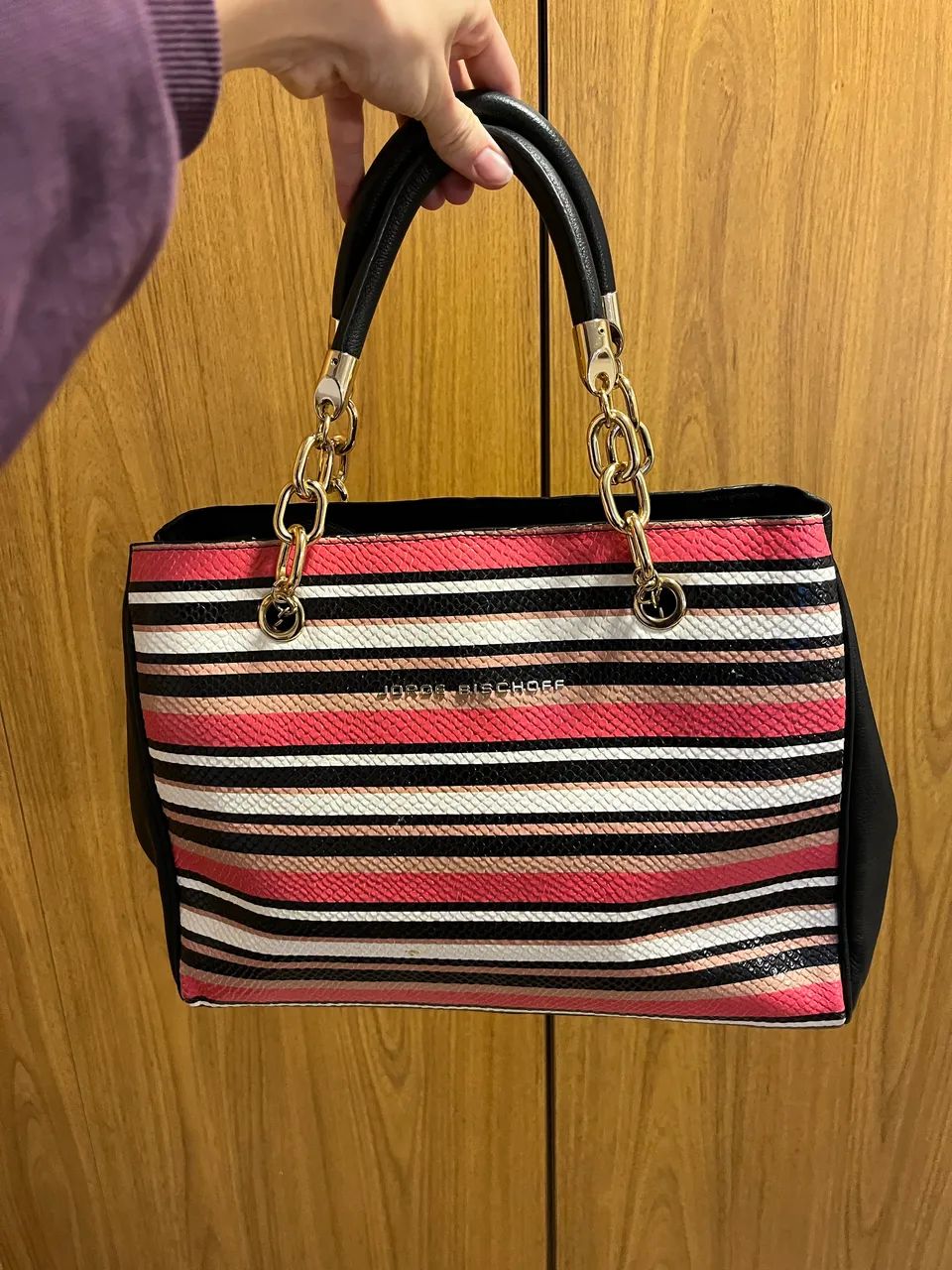 Bolsa Jorge Bischoff couro legítimo  - Foto 3