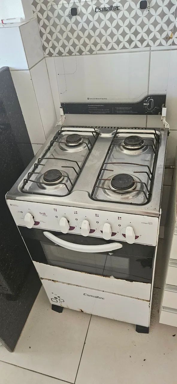 Fogão 4 bocas convertido pra gás encanado
